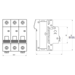 SCHRACK AM019340-- &mdash; Miniature Circuit Breaker AMPARO 10kA, D 40A, 3P