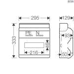 HENSEL 6100000 &mdash; Small Distribution Board KV 9112 Z 75A, 1x12 moodulid, 1x12, IP65, koos Terminals