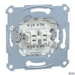 Schneider Electric MTN3153-0000 &mdash; Push-Switch Button Merten Aquadesign 1P, 10A, 250V, Double Pbtn Insrt 1 Make Cont. + 1 Break Cont. 1 Pole, AC 250V, Screwl.