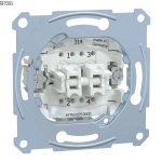 Schneider Electric MTN3155-0000 &mdash; Push-Switch Button Merten Aquadesign 1P, 10 A, 250 V, Double Pbtn insert Make Contact 1 Pole, flush-mounted, 10 A, AC 250 V, screwless terminals
