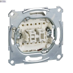 Schneider Electric MTN3159-0000 &mdash; Push-Switch Button Merten Aquadesign 1P, 10A, 250V, Double Pbutton Insrt Two-way 1 Pole, Flush-mntd, AC 250V, Screwl. Term.