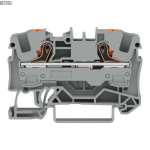 WAGO 2206-1201 &mdash; Through Terminal Block 2-Conductor, 6 mm&sup2;, koos Push-Button, hall