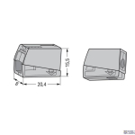 WAGO 224-101 &mdash; Lighting Connector 2.5 mm&sup2;, Push-Button on Lighting Side, hall, 224 seeria