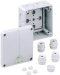 Spelsberg 80690701 &mdash; harukarp Abox 060-L, Max. Conductor 6 mm&sup2;, 690 V AC, IP54/IP65, IK07, 110 &times; 110 &times; 67 mm, hall, Knockouts M20/M25