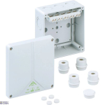 Spelsberg 81041001 &mdash; harukarp Abox 100-10&sup2;, Max. Conductor 10 mm&sup2;, 690 V AC, IP54/IP65, IK07, 140 &times; 140 &times; 79 mm, hall, Knockouts M20/M25/M32