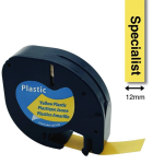 SPECIALIST+ lenta LETRATAG komp., 12 mm, black / dzeltena, 31-2-A91202