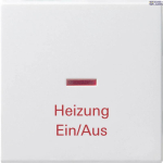 Gira 067803 &mdash; Rocker System 55 koos Control Window ja Imprint "heizung Ein/Aus", Pure White Glossy