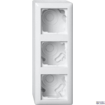Gira 106303 &mdash; Surface-mounted Housing Standard 55 including kattepiire, 3-Gang, Pure White Glossy