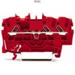 WAGO 2002-1303 &mdash; Through Terminal Block 3-Conductor, 2.5 mm&sup2;, Red, Blue