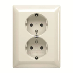 Busch-Jaeger 2TKA00003903 &mdash; 202 EUJ-92 katted (partly incl. Insert) Protective Contact (SCHUKO) white - Basic55