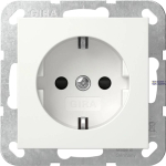 Gira 475503 &mdash; SCHUKO pistikupesa System 55 16 A 250 V~ koos Increased Contact kaitse (Safety Plus) ilma Mounting Claws, Pure White Glossy
