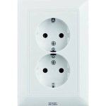 Busch-Jaeger 2TKA00003904 &mdash; 202 EUJ-94 katted (partly incl. Insert) Protective Contact (SCHUKO) alpine white - Basic55