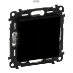 Legrand 756305 &mdash; Two-Gang One-Way Switch Valena Life 10AX, Black, 2-Gang