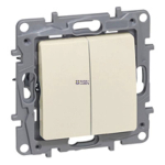 Legrand 764606 &mdash; One-Way Switch Nilo&eacute; 250 V, Ivory, 10 A, IP20, 75.8 mm, 31 mm, 2-Gang