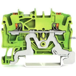 WAGO 2202-1207 &mdash; Ground Terminal Block 2-Conductor, 2.5 mm&sup2;, koos Push-Button, koos Test Port