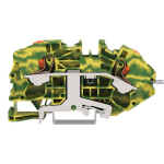 WAGO 2216-7607 &mdash; Ground Terminal Block 2-Conductor, 16 mm&sup2;, koos Push-Button, roheline-Yellow