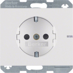 Berker 47357009 &mdash; SCHUKO padrun outlet enhanced contact protection, K.1, Polar White glossy