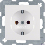 Berker 47431909 &mdash; SCHUKO pistikupesa S.1/B.3/B.7, Polar white, matt, Plastic