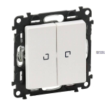 Legrand 752109 &mdash; 2-Gang 2-Way Switch Valena Life 250 V, White, 10AX, 10 A, Illuminated