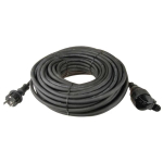 Maitinimo kabelis/ilgiklis AC ki&scaron;tukas (Tipas F CEE 7/7) - lizdas (Tipas F CEE 7/14) (3x1.5 mm&sup2;) 10m IP44 su gumine izoliacija, juodas, P01810, EMOS