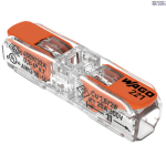 WAGO 221-2411 &mdash; Inline Splicing Connector koos Levers 2-Conductor, 4 mm&sup2;, Transparent Cover, jaoks All Conductor Types