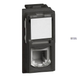 BTicino KG4258RJ11 &mdash; Telephone padrun Living Now 1 Module, IP20, RJ11, Flush-Mounted, Black
