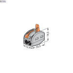 WAGO 222-412 &mdash; Splicing Connector koos Levers 2-Conductor, 2.5 mm&sup2;, hall, jaoks All Conductor Types