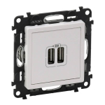 Legrand 753112 &mdash; USB laadija VALENA LIFE 3A, 15W, White, 2.4A, 12W, 2&times;USB-A