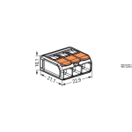WAGO 221-613 &mdash; Splicing Connector koos Levers 3-Conductor, 6 mm&sup2;, Transparent