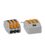 WAGO 222-413 &mdash; Splicing Connector koos Levers 3-Conductor, 2.5 mm&sup2;, Gray, jaoks All Conductor Types