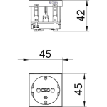 OBO Bettermann 6120014 &mdash; STD-D0 SRO1 padrun 0&deg;, single protective contact 250V, 10/16A