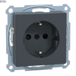 Schneider Electric MTN2300-0414 &mdash; padrun Outlet Merten System M SCHUKO, Screwless Terminals, Anthracite, SCHUKO -Outlet, Shutter, System M