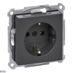 Schneider Electric MTN2301-0414 &mdash; padrun Outlet Merten System M SCHUKO, Screwless Terminals, Anthracite, SCHUKO -Outlet, System M