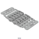 WAGO 221-2515 &mdash; Mounting Carrier koos Strain Relief 5-Way, jaoks Inline Splicing Connector koos Lever, koos Snap-In Mounting Foot, Gray