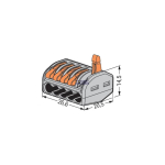 WAGO 222-415 &mdash; Splicing Connector koos Levers 5-Conductor, 2.5 mm&sup2;, hall, jaoks All Conductor Types
