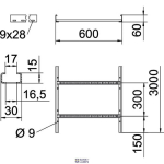 OBO Bettermann 6209618 &mdash; LCIS 660 3 FS kaabel redel perforated rung, welded 60x600x3000