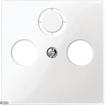 Schneider Electric MTN296719 &mdash; Communication Outlet Insert Merten System M, White, Central Plate jaoks Antenna padrun outlets 2/3 Holes, Polar, Glossy, System M