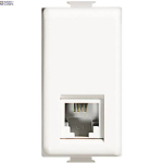 BTicino AM5958/11N &mdash; RJ11 Telephone Connector IP20, White, Modular device jaoks domestic switching devices, Straight, RAL 9001, AM5958-11N