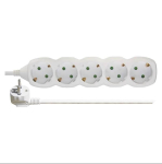 Extension bar 5 ligzdu, 1.5m ar earthing (balts) 1.5mm&sup2;, P0521R, EMOS