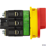 EATON 074320 &mdash; P3-100/EA/SVB Main switch, P3, 100 A, flush mounting, 3 pole, Emergency switching off function, koos red rotary handle ja yellow locking ring, Lockable in the 0 (O