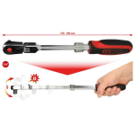 1/4" SlimPOWER telescopic-joint reversible p&otilde;rkmev&otilde;ti, 72 teeth, KS Tools, 914-1420