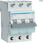 Hager MBS320 &mdash; Miniature Circuit Breaker 3P, 6 kA B-20 A Quick Connect, 3M