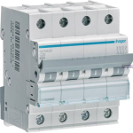 Hager MCN420 &mdash; Circuit Breaker 4P, 6 kA C-20 A, 4M