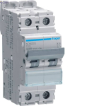 Hager NDN220 &mdash; Miniature Circuit Breaker 2P, 20 A D-Curve, 10 kA, 2M
