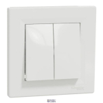 Schneider Electric EPH0300121 &mdash; Push-Switch Button Asfora, 1+1 switch, flush-mounted koos frame, White