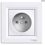 Schneider Electric EPH2800221 &mdash; padrun Outlet 16A, White, Asfora - Single koos Pin Earth - Shutters
