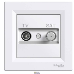 Schneider Electric EPH3400121 &mdash; padrun Asfora, White, 1dB, TV-SAT Ending