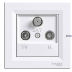 Schneider Electric EPH3500121 &mdash; padrun Asfora, White, 1dB, TV-R-SAT Ending