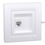 Schneider Electric EPH4700121 &mdash; padrun Asfora, UTP, RJ45, Cat 6, White, Single Data