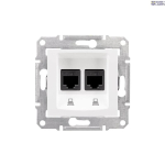 Schneider Electric SDN4400121 &mdash; padrun Outlet Sedna, UTP, RJ45, Cat 5e, White, ilma Frame, Double Data Outlet - ilma